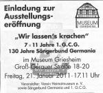 Anzeige zur Ausstellungseröffnung im Griesheimer Museum
