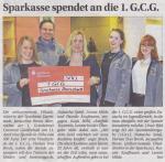Spendenübergabe der Sparkasse Darmstadt für die neuen Gardekostüme unserer beiden Kindergarden Little Steps und Hot Flames